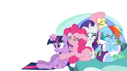 Size: 11200x6300 | Tagged: safe, artist:s.guri, derpibooru import, fluttershy, pinkie pie, rainbow dash, rarity, twilight sparkle, twilight sparkle (alicorn), alicorn, earth pony, pegasus, pony, unicorn, tanks for the memories, absurd resolution, bathrobe, clothes, crying, eyes closed, female, floppy ears, frown, gritted teeth, mare, robe, running makeup, simple background, transparent background, vector, wavy mouth, wide eyes