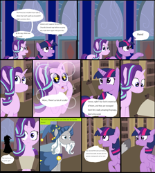 Size: 3784x4232 | Tagged: safe, artist:mr100dragon100, star swirl the bearded, starlight glimmer, twilight sparkle, twilight sparkle (alicorn), alicorn, pony, comic:to reform a queen, comic, scroll