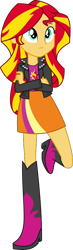 Size: 230x791 | Tagged: safe, artist:kimberlythehedgie, sunset shimmer, equestria girls, boots, clothes, female, high heel boots, jacket, leather, leather jacket, miniskirt, shoes, simple background, skirt, solo, transparent background