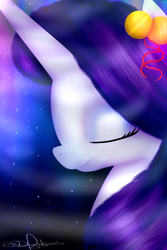 Size: 1024x1536 | Tagged: safe, artist:rubyblossomva, rarity, pony, unicorn, female, horn, mare, solo, white coat