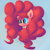 Size: 1000x1000 | Tagged: safe, artist:senx, pinkie pie, earth pony, pony, fluffy mane, impossibly large mane, long mane, simple background, solo