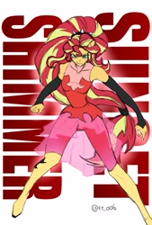 Size: 1377x2039 | Tagged: safe, artist:oberon826, sunset shimmer, human, better together, equestria girls, clothes, female, kill la kill, ponied up, see-through skirt, solo, wip