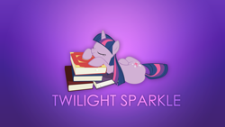 Size: 1920x1080 | Tagged: safe, artist:fiddlearts, artist:fiftyniner, derpibooru import, twilight sparkle, book, simple, sleeping, solo, vector, wallpaper