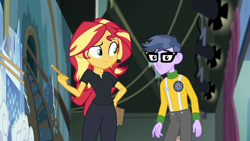 Size: 1920x1080 | Tagged: safe, microchips, sunset shimmer, all the world's off stage, all the world's off stage: micro chips, better together, equestria girls