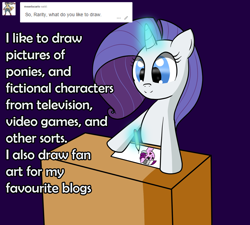 Size: 1200x1080 | Tagged: artist needed, safe, rarity, oc, oc:ace pony, pony, unicorn, art, drawing, solo, tumblrpon