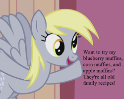 Size: 720x576 | Tagged: safe, edit, edited screencap, screencap, derpy hooves, slice of life (episode), bronybait, cropped, happy, that pony sure does love muffins