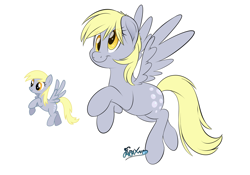 Size: 4000x2800 | Tagged: safe, artist:fluffyxai, derpy hooves, pegasus, pony, female, mare, simple background, solo, spread wings, white background, wings