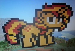 Size: 640x439 | Tagged: safe, artist:theanimefanz, sunset shimmer, pony, unicorn, female, horn, mare, pixel art, two toned mane