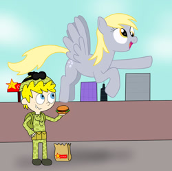 Size: 1024x1018 | Tagged: safe, artist:04startycornonline88, derpy hooves, human, pegasus, pony, food, humanized, spongebob squarepants