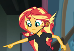 Size: 1380x960 | Tagged: safe, edit, edited screencap, editor:sonic ranger, screencap, sunset shimmer, all the world's off stage, better together, equestria girls, sailor moon, solo