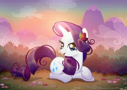 Size: 827x585 | Tagged: safe, artist:tigroar, rarity, pony, unicorn, female, horn, mare, solo, white coat