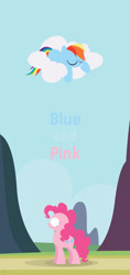 Size: 905x1920 | Tagged: safe, artist:limejerry, derpibooru import, pinkie pie, rainbow dash, earth pony, pegasus, pony, cloud, sleeping