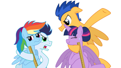 Size: 3840x2160 | Tagged: safe, artist:flashlighthouse, derpibooru import, flash sentry, rainbow dash, soarin', twilight sparkle, twilight sparkle (alicorn), alicorn, pegasus, pony, alternate hairstyle, angry, eye contact, eyes closed, female, flashlight, frown, glare, hug, male, mare, measuring, momma dash, nervous, open mouth, preggo dash, preglight sparkle, pregnant, shipping, simple background, smiling, soarindash, straight, sweatdrop, transparent background, unamused