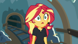 Size: 1280x720 | Tagged: safe, screencap, sunset shimmer, all the world's off stage, better together, equestria girls, solo