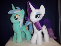 Size: 2048x1536 | Tagged: safe, artist:egalgay, lyra heartstrings, rarity, irl, photo, plushie