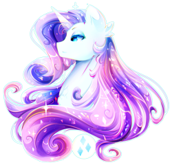 Size: 2017x1937 | Tagged: safe, artist:koveliana, rarity, pony, unicorn, chromatic aberration, color porn, solo