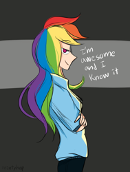 Size: 708x935 | Tagged: safe, artist:mintyhap, derpibooru import, rainbow dash, human, humanized, solo