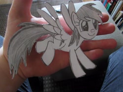 Size: 4000x3000 | Tagged: safe, artist:ocredan, derpibooru import, rainbow dash, pegasus, pony, papercraft, solo