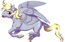 Size: 1833x1205 | Tagged: safe, artist:kittehkatbar, derpy hooves, horse, pegasus, pony, female, hoers, looking at you, mare, simple background, smiling, solo, tongue out, transparent background