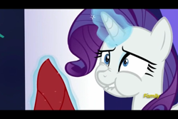 Size: 960x640 | Tagged: safe, screencap, rarity, pony, unicorn, castle sweet castle, season 5, discovery family logo, disgusted, magic, solo