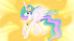 Size: 1600x900 | Tagged: safe, artist:90sigma, artist:sailortrekkie92, princess celestia, alicorn, pony, female, mare, simple, solo, sparkles, vector, wallpaper