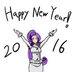 Size: 1024x1035 | Tagged: safe, artist:franschesco, rarity, human, 2016, clothes, coat, happy new year, happy new year 2016, humanized, solo