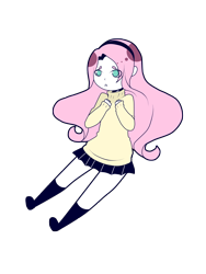 Size: 3096x4128 | Tagged: safe, artist:kurabarabbit, fluttershy, human, clothes, humanized, solo, sweater, sweatershy