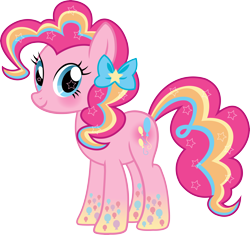 Size: 5742x5394 | Tagged: safe, artist:sugar-loop, pinkie pie, earth pony, pony, absurd resolution, rainbow power, simple background, solo, transparent background, vector