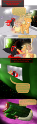 Size: 492x1625 | Tagged: safe, artist:firefanatic, applejack, oc, oc:redblak, earth pony, pony, boop, planet, spaceship, stars, stop watches with legs, sun