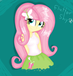 Size: 1024x1061 | Tagged: safe, artist:kasi-ona, fluttershy, equestria girls, clothes, humanized, skirt, solo, tanktop