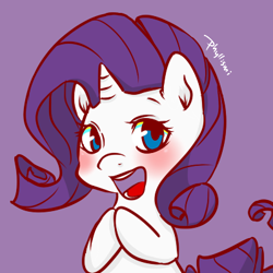 Size: 400x400 | Tagged: safe, artist:phyllismi, part of a set, rarity, pony, unicorn, open mouth, simple background, solo