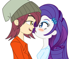 Size: 975x800 | Tagged: artist needed, safe, normal norman, rarity, equestria girls, /mlp/, /nn/ general, background human, blushing, normity, shipping