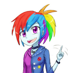 Size: 931x1000 | Tagged: safe, artist:jumboz95, derpibooru import, rainbow dash, equestria girls, friendship through the ages, rainbow punk