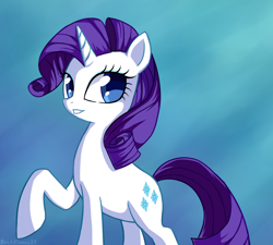 Size: 1200x1080 | Tagged: safe, artist:birchflame23, rarity, pony, unicorn, raised hoof, signature, solo