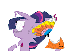 Size: 980x694 | Tagged: safe, artist:supmandude, derpibooru import, twilight sparkle, book, eyes, ms paint