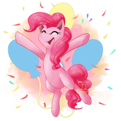 Size: 800x800 | Tagged: safe, artist:mimkage, pinkie pie, earth pony, pony, female, mare, pink coat, pink mane, simple background, solo, transparent background