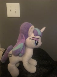 Size: 3024x4032 | Tagged: safe, artist:undeadponysoldier, photographer:undeadponysoldier, starlight glimmer, pony, unicorn, adorable face, cute, equal cutie mark, female, irl, lidded eyes, light switch, mare, photo, plushie, s5 starlight, solo, standing up