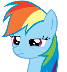 Size: 4000x4289 | Tagged: safe, artist:orschmann, derpibooru import, rainbow dash, pegasus, pony, .psd available, bust, confused, simple background, solo, transparent background, unamused, vector