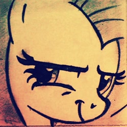 Size: 511x514 | Tagged: safe, artist:the sexy assistant, fluttershy, pegasus, pony, bedroom eyes, redraw, smiling, stare