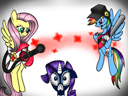 Size: 1024x768 | Tagged: safe, derpibooru import, fluttershy, rainbow dash, rarity, pegasus, pony, unicorn, fluttermedic, medic, parody, scout, spy, team fortress 2, this will end in pain