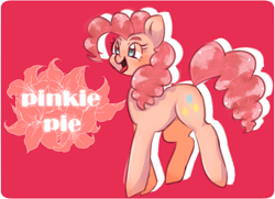 Size: 740x536 | Tagged: safe, artist:misocha, pinkie pie, earth pony, pony, cute, diapinkes, female, flower, mare, open mouth, pixiv, solo