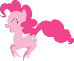 Size: 2857x2369 | Tagged: safe, artist:demonreapergirl, pinkie pie, earth pony, pony, cutie mark, eyes closed, female, lineless, mare, open mouth, pointy ponies, simple background, smiling, solo, transparent background, vector