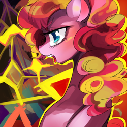 Size: 900x900 | Tagged: safe, artist:marihico, pinkie pie, earth pony, pony, detailed background, female, mare, solo