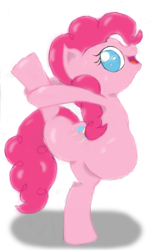 Size: 1117x1850 | Tagged: safe, artist:mlp-pregnancy-is-magic, pinkie pie, earth pony, pony, backbend, belly, belly button, bipedal, contortionist, preggy pie, pregnant, solo, stretching