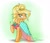 Size: 1664x1432 | Tagged: safe, artist:altohearts, applejack, earth pony, pony, applejewel, blushing, clothes, dress, duckface, raised hoof, solo