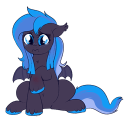 Size: 800x793 | Tagged: safe, artist:lulubell, derpibooru import, oc, oc only, oc:cricket, bat pony, crying, female, filly, injured, pouting, scrapes, simple background, solo, transparent background