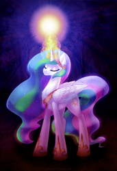 Size: 1524x2232 | Tagged: safe, artist:limreiart, princess celestia, alicorn, pony, chest fluff, fanfic art, solo