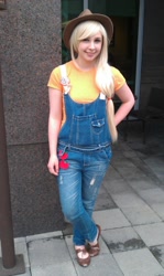 Size: 574x960 | Tagged: safe, artist:papersquid, applejack, human, cosplay, irl, irl human, photo, solo