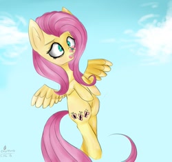 Size: 921x867 | Tagged: safe, artist:colorettaw, fluttershy, butterfly, pegasus, pony, female, mare, pink mane, yellow coat