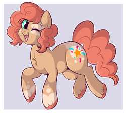 Size: 700x626 | Tagged: safe, artist:lulubell, derpibooru import, oc, oc:funfetti pie, pony, offspring, parent:cheese sandwich, parent:pinkie pie, parents:cheesepie